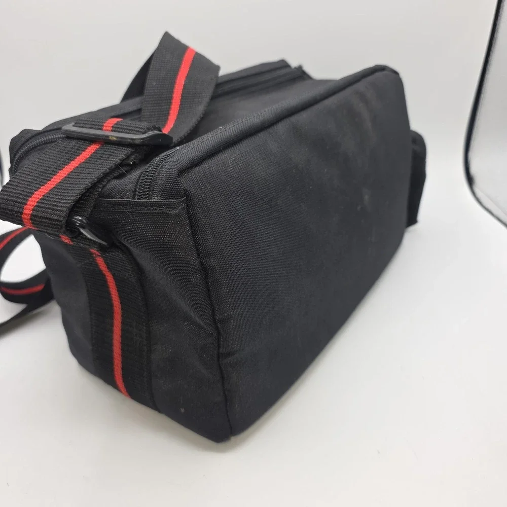 Vintage Nikon Camera Shoulder Bag Padded Adjustable Strap Multi Pocket Black
